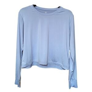 Light Blue - Real Essentials - Women's Long Sleeve Workout Top